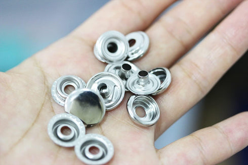 240 Pieces Stainless Steel Snap Fastener, BetterJonny 15mm Heavy Duty Snap Button Press Stud Cap for Jeans Fabric Jackets Clothes Bag Leather DIY ...
