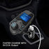 Nulaxy Bluetooth Car FM Transmitter Audio Adapter Receiver Wireless Handsfree Voltmeter Car Kit TF Card AUX 1.44 Display - KM18 Black Matte...