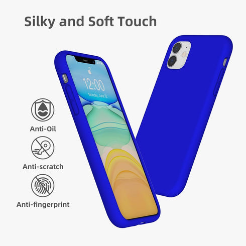 K TOMOTO Liquid Silicone Case Compatible with iPhone 11 (6.1"), Full Body Protection Gel Rubber Cover with Soft Microfiber Lining, Scratch Resista...
