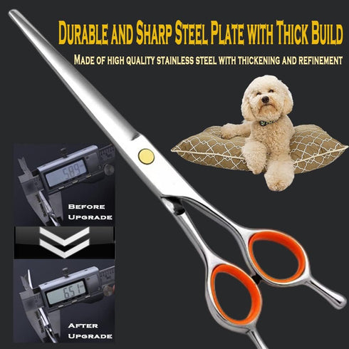 AIRY 7.5" Dog Grooming Scissors Cats Trimming Shears and steel comb set Professional Pets Scissor Kit for Left- and right-handed dual use Groomers...
