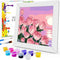 ZRIZQ Paint by Numbers for Adults Beginner Kids Ages 6-8-12 with Wooden Frame,Easy Paint by Numbers for Gift Home Decoration 8x8 Inch(Flowers 8)...