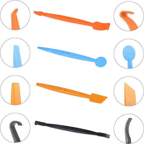 FOSHIO Car Vinyl Wrap Tool Kit 7 in 1 Flexible Magnetic Micro Stick Squeegee Curves Slot Tint Tool Kit with 14 Working Angles Fit for Installing A...