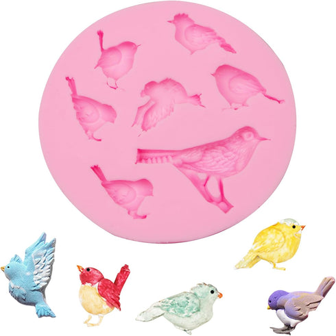 Lovely Bird Silicone Molds 1 Pcs, Sparrow Fondant Mold for Chocolate Cake Decoration Candy Cupcake Topper Cake Polymer Clay Crafts Epoxy Resin...