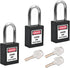 MroMax Lockout Tagout Lock, Safety Padlock Keyed Alike,Loto Security Padlock Steel Shackle Black Padlock for Lock Out Tag Out 3Pcs...