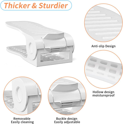 YIHATA Shoe Slots Organizer, Adjustable Shoe Stacker Storage Space Saver, Double Deck Shoe Rack Holder for Closet Organization, Thickening Quality...