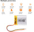 3.7V 602535 600mAh Lithium Polymer ion Battery Rechargeable Polymer Battery Pack with SH 1.0-3P Connector...