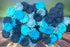 100 Pcs Handmade Mulberry Paper Daisy Petals 40x40mm Mulberry Paper Daisy Flowers Scrapbooking Wedding DIY Craft Supplies Card (Blue Tone)...