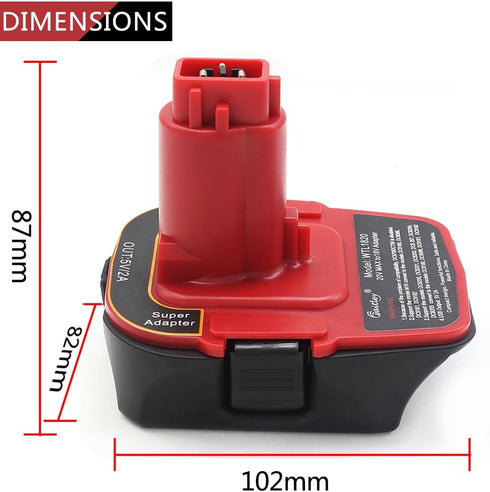 waitley Battery Adapter for Dewalt DCA1820 18V-20V Converter with USB Port Function Compatible with DC9096 DE9096...