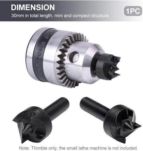 Wood Lathe Turning Spur Cup Center, Thimble Drill Bit Live Center, Mini Lathe Machine Drill Chuck, Plum Blossom Thimble Drill Bit for Woodworking...