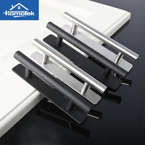 HOMOTEK 4 Pack Self-Adhesive Sliding Closet Door Handles Instant Self-Stick Cabinet Drawer Handles, Stick-On Kitchen Cabinet Pulls Furniture Handl...