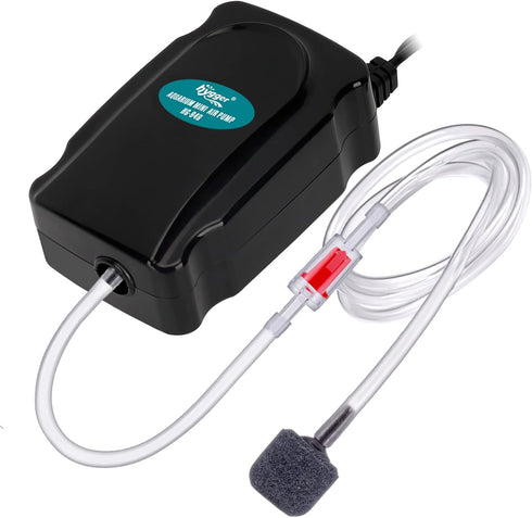 hygger Mini Aquarium Air Pump Kit Small Fish Tank Air Pump 1W for 5-20 Gallon Fish Bowl with Air Tube Air Bubbler Stone Check Valve...