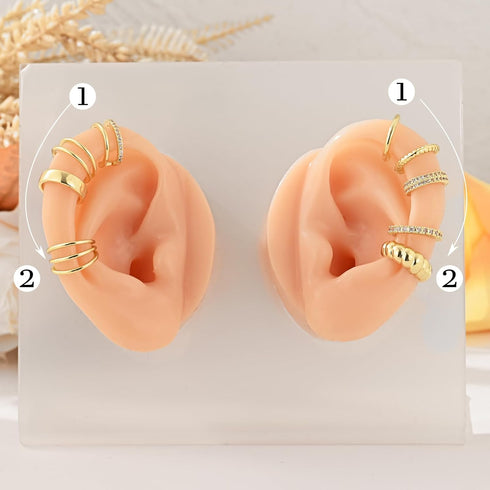 9Pcs Gold Ear Cuffs for Women Non piercing, 14K 18k Gold Plated Ear cuff earrings for Women Cartilage Clip Cuff Earrings Jewelry for women...