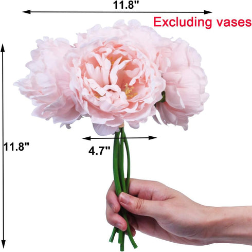Tinsow Artificial Peony for Home Decoration, 5 Pcs Faux Peonies with Stems, Silk Flowers Bouquet for Wedding Decoration and Flower Arrangement...
