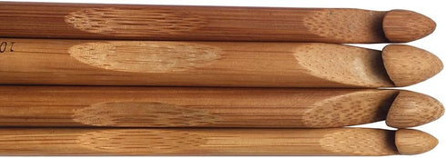 12pcs 6" Bamboo Crochet Hooks Needle Knitting Hooks Weave Yarn, 3 to 10 mm Diameters...