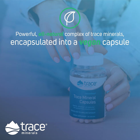 "Trace Minerals | ConcenTrace Capsules |Daily Magnesium and Potassium Supplement | Certified Vegan, Non-GMO, Gluten-free | Tasteless | 90 Capsules...