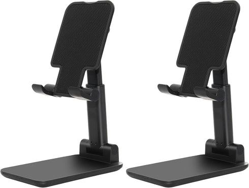 2 Pcs Folding Cell Phone Stand, Fully Adjustable Angle Height Phone Stand for Desk, Foldable/Portable Desktop Phone Holder Compatible with All Pho...
