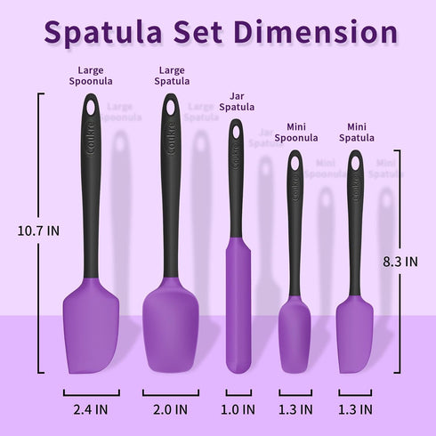 Silicone Spatula Set of 5,High Temperature Resistant, Food Grade Silicone, Dishwasher Safe, for Baking, Cooking (Purple)...