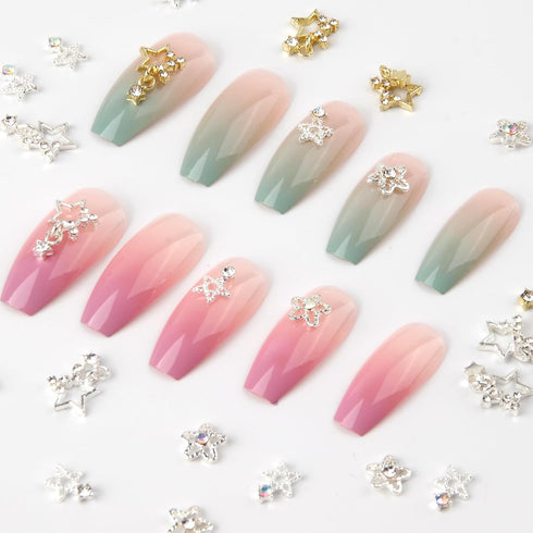 30Pcs Star Nail Charms for Acrylic Nails Crystal Diamond Alloy Star Nail Art Supplies Decor for Women Girls Nails Crafts...