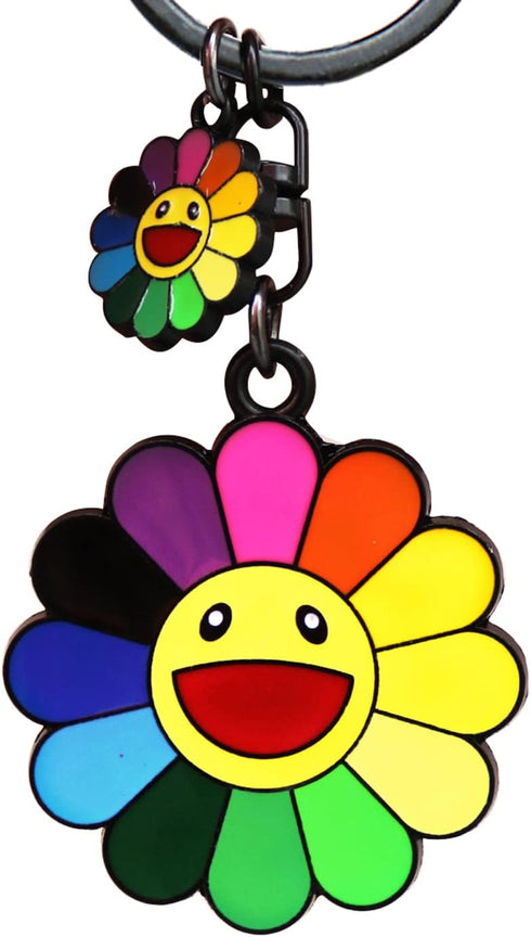 Keychain,Cute keychain,Car key chain,Smile Flower Bag Charms Accessories for women and girl...