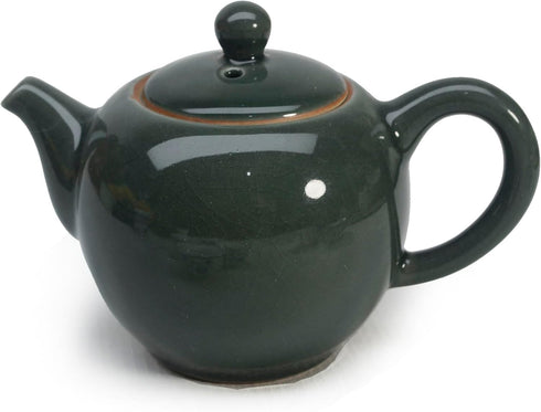 Porcelain Teapot, 12oz Tea Pot Small Teapots Chinese Tradition Ice Crack Glaze Ceramic Tea kettle (Green)...