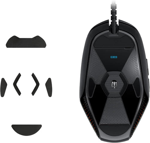 kwmobile Mouse Feet Replacement Compatible with Logitech G303 / G302 Computer Mouse Skates Sticker - Black...