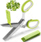 2023 Updated Herb Scissors Set - Herb Scissors With 5 Blades and Cover, Cool Kitchen Gadgets for Cutting Shredded Lettuce, Cilantro Fresh, Green O...