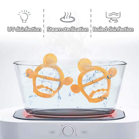 ?Never Drop from Hand? HEORSHE Baby Teething Toys for Babies 0-6 6-12 Months Teethers for Infants Toddlers Silicone Molars Adjustable Wristband Ch...