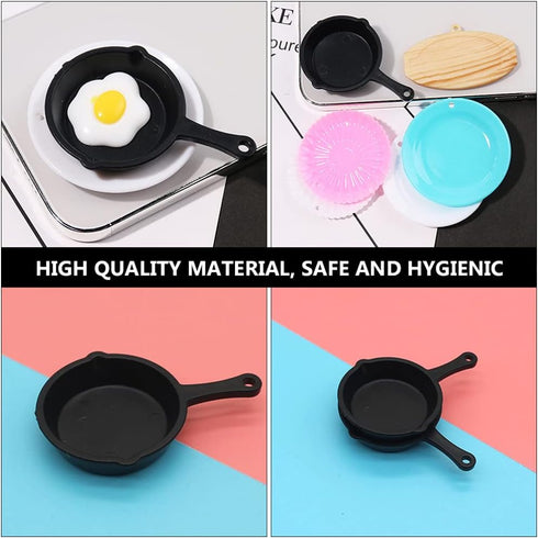ARTIBETTER 10pcs Miniature Skillet Mini Cast Iron Skillet Small Frying Pan Set for Baked Cookie Brownie Dollhouse Kitchen Accessories...