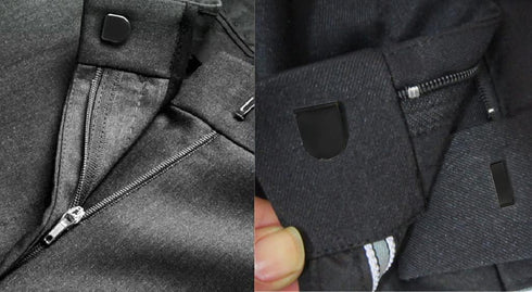 Lakesstory Metal Hooks & Eyes Closure No Sew Black Nickel Hooks Heavy Duty 4-Part Trousers Hooks Closures No Sew Hooks for Pants 4 Sets in a Pack...