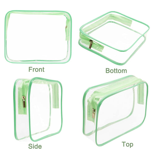 APREUTY Clear Makeup Bags, TSA Approved 6 Pcs Cosmetic Makeup Bags Set Clear PVC with Zipper Handle Portable Travel Luggage Pouch Airport Airline ...