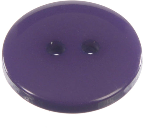 Mibo 100pcs Polyester Button - 2 Hole - Basic Round Top - Shiny Finish - 24L(15mm) - Purple...