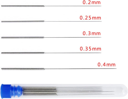 3 Set 3D Printer Nozzle Cleaning Kit Nozzles Cleaner Needles Stainless Steel 0.2mm 0.25mm 0.3mm 0.35mm 0.4mm for 3D Printers Accessories Parts PCB...