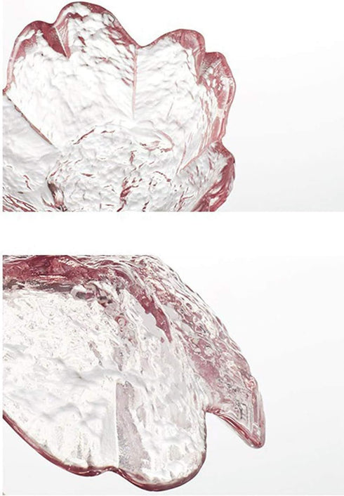 4pcs Glass Sakura Shape Small Seasoning Dishes Dipping Bowls Appetizer Plates,3.4inch...