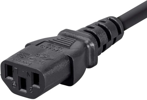 Monoprice 3-Prong Extension Cord - 10 Feet - Black | IEC 60320 C14 to IEC 60320 C13, 18AWG, 10A, 125V...