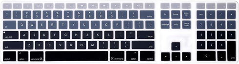 Ombre Grey Silicone Keyboard Skin Cover for iMac Wired USB Full Size Keyboard with Numeric Keypad A1243(G6 MB110LL/B and MB110LL/A)...