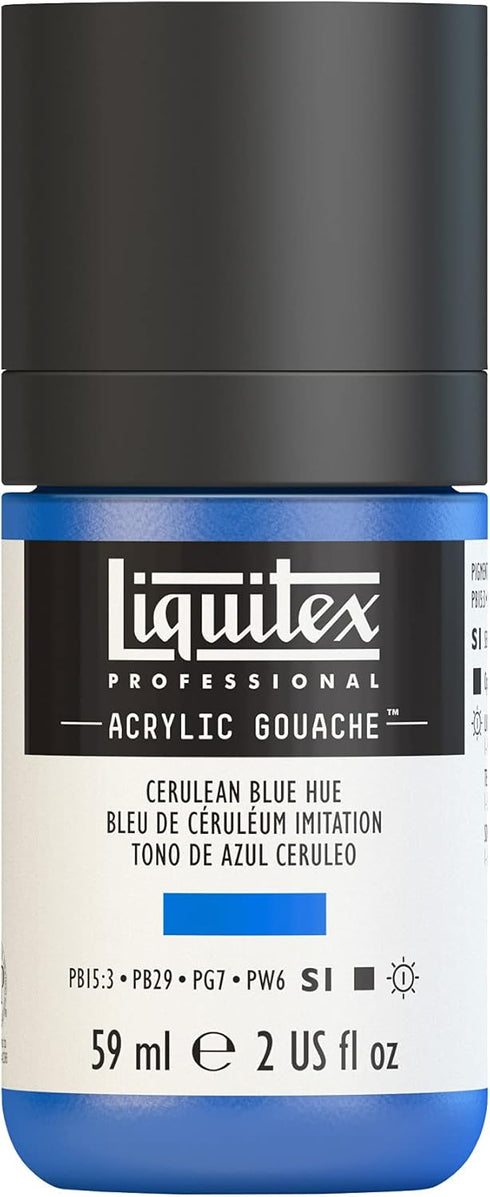 Liquitex Professional Acrylic Gouache, 2-oz (59ml) Bottle, Cerulean Blue Hue...
