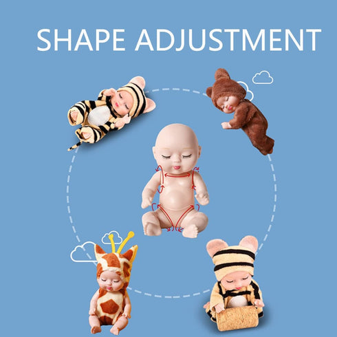 4 Inch Mini Baby Dolls 6pcs Gift Set, Cute Small Baby Doll Toys with Animal Clothes, Suitability Kids 3 and up A Edition...