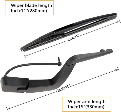 For Genuine 15276248 Window Wiper Arm Set-Replacement For GMC Acadia,Saturn Outlook 2007-2012, Rear Windshield Wiper Arm Blade Assembly-Factory OE...