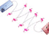 WIND Flamingos Holiday LED Christmas Light Phone Charging Cable, 8 LED Pink 50inch Charger Cord for Phone 14/Pro Max/Pro/Plus,Phone 13/Pro Max/Pro...