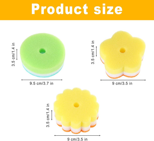 Individually Wrapped Sponge, Kitchen Dishwashing Sponge Multi-Purpose Mesh Net Scouring Pad, Odor-Free Sponge Wipes Suitable for Travel Apartments...