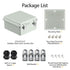 LeMotech Electrical Box, IP67 Waterproof Hinged Cover Stainless Steel Latch Junction box, ABS Plastic Electrical Enclosure with Mounting Plate,Wal...
