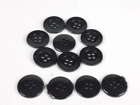 3/4" Inch Round Button (19 mm) 150 Pcs for Sewing Garment Clothing Dress Pants Skirt Hat Accessories Scrapbooking DIY Craft - Black Color....