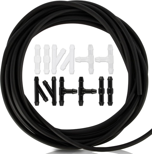 Car Windshield Washer Hose-Hose Kit for Car with 4m Hose 12 Connectors, Wiper Hose,Rubber Hose Connectors Suitable for Most Car Windshield Washers...