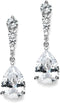 Mariell Cubic Zirconia Wedding Drop Earrings, Teardrop CZ Crystal, for Brides, Bridesmaids, Prom Gift...