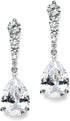 Mariell Cubic Zirconia Wedding Drop Earrings, Teardrop CZ Crystal, for Brides, Bridesmaids, Prom Gift...