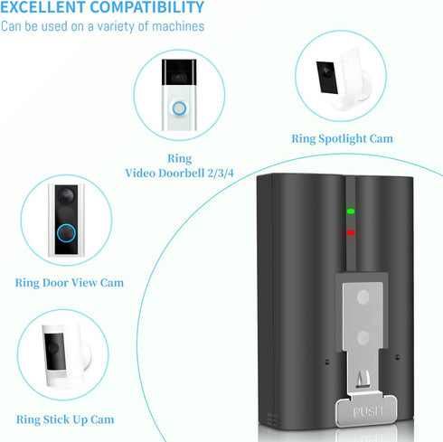 1 Pack Rechargeable V4 Battery 3.65V for Ring-Doorbell Camera 1/2/3/4 /USB Charging Station,Stick Up Cam Battery (2nd & 3rd Gen),4 Camera,Stick Up...
