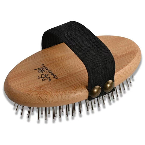 Bamboo Palm Ball Pin Brush for Small Dog & Cat Grooming Massaging Shedding and Bath Metal Pin Pets Tools...