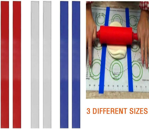 A-XINTONG Silicone Rolling Strip Silicone Measuring Dough Strips Perfection Strips, Dough Thickness Guides for Dumplings, Noodles, Pasta, Pies, Pi...