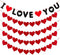 5 Pack Felt Heart Garland Banner, Love You Banner, Valentines Day Banner Decor - Valentines Decorations - Anniversary, Wedding, Birthday Party Dec...