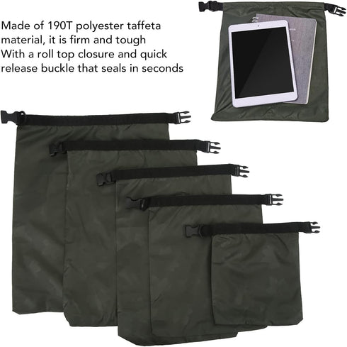 VBESTLIFE Waterproof Dry Sacks, 1.5L, 4L, 5L, 7L, 10L 5Pcs Storage Dry Bag for Outdoor Swimming Camping Rafting Kayaking Rafting Boating Hiking Ke...